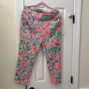 Lilly Pulitzer Pink and Green Floral Pants